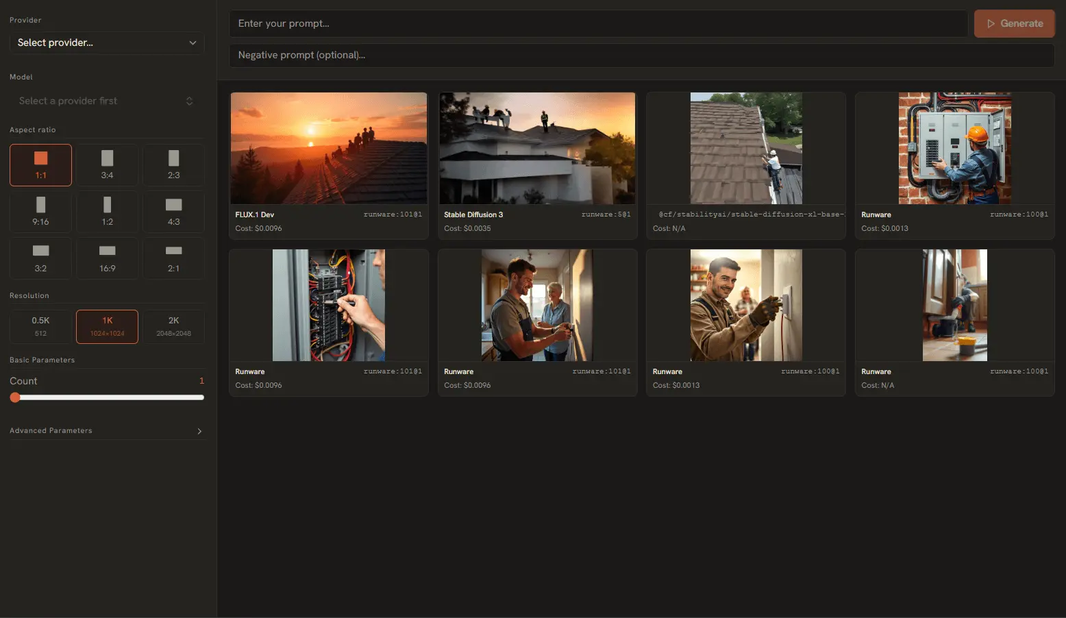 Image Generation Interface